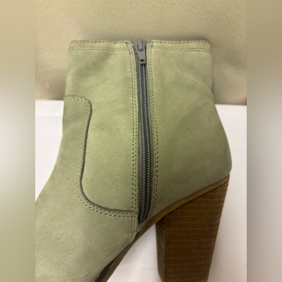 ALDO Green-Gray Leather Zip High Heel Ankle Boots Womens Size 9 - Picture 9 of 15